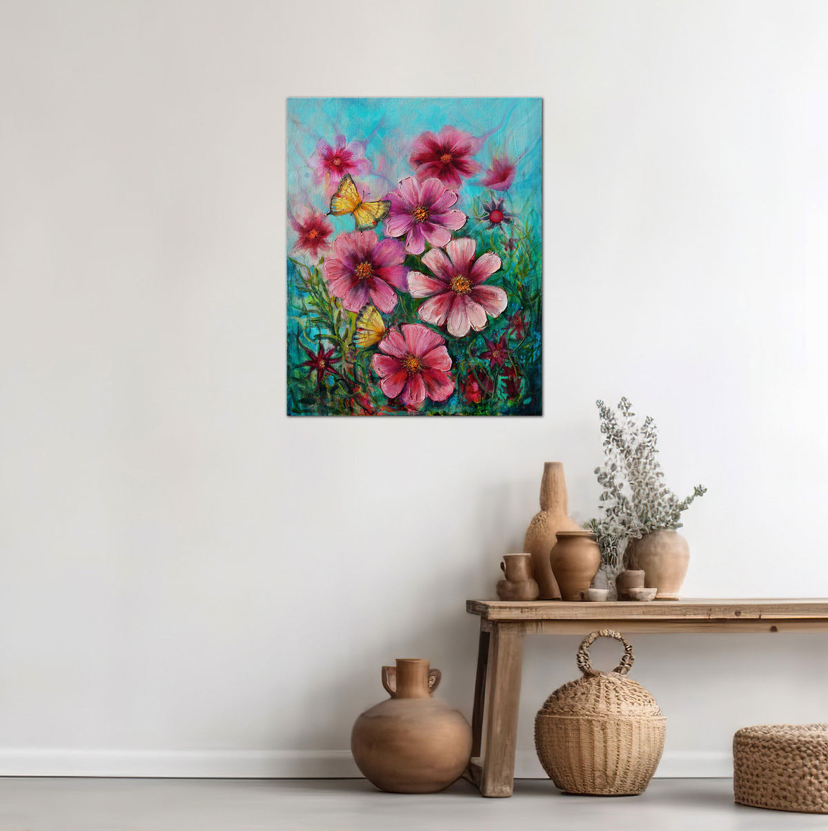 Cosmos Glow | Original Oil Mixed Media Painting