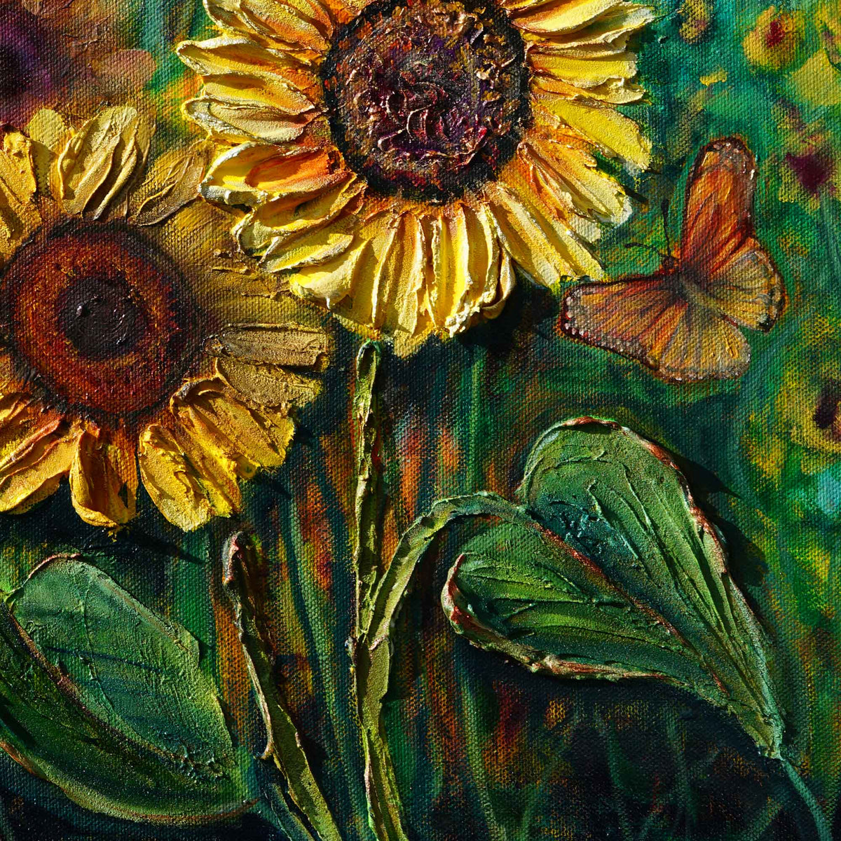 Okanagan Sunflowers | Original Oil Mixed Media Painting