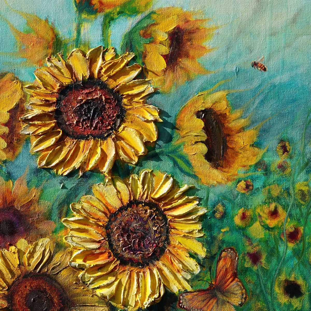 Okanagan Sunflowers | Original Oil Mixed Media Painting