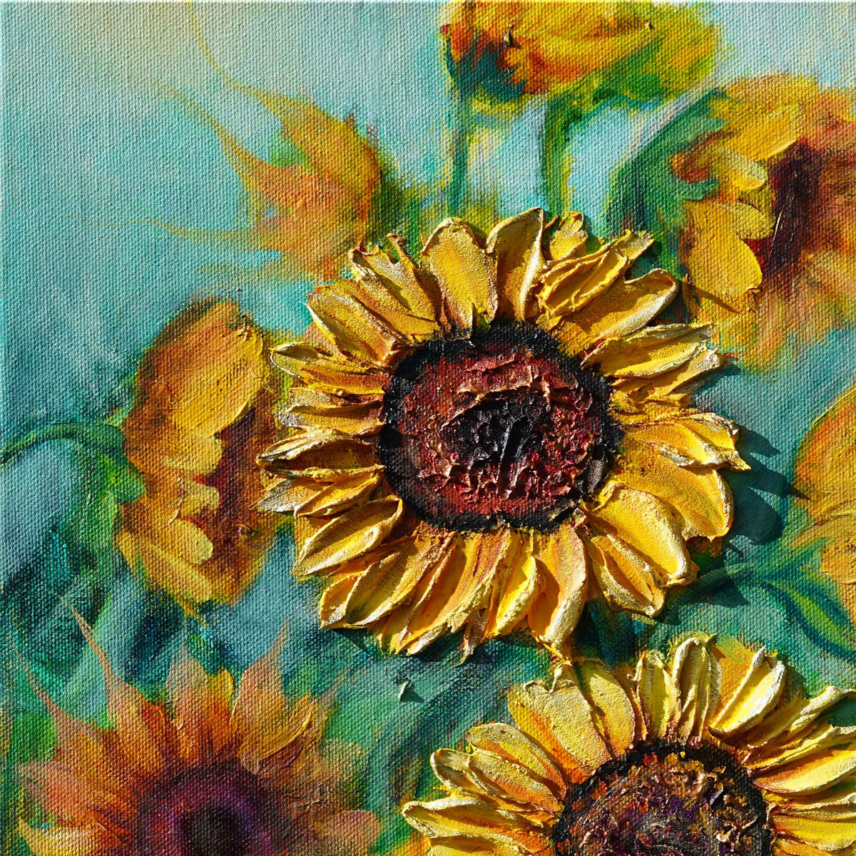 Okanagan Sunflowers | Original Oil Mixed Media Painting