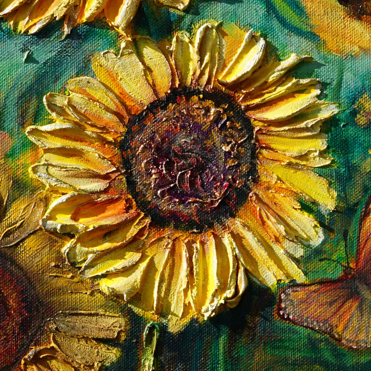 Okanagan Sunflowers | Original Oil Mixed Media Painting