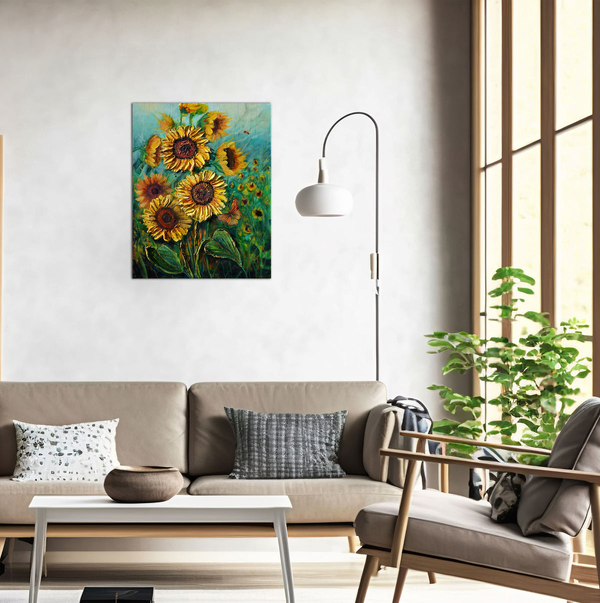 Okanagan Sunflowers | Original Oil Mixed Media Painting