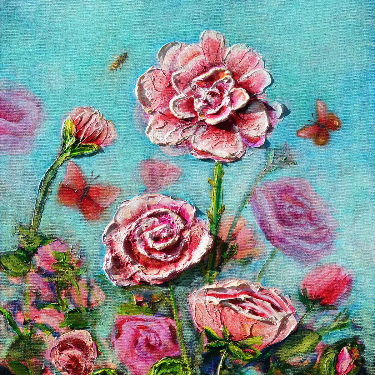Rose Garden | Original Oil Mixed Media Painting