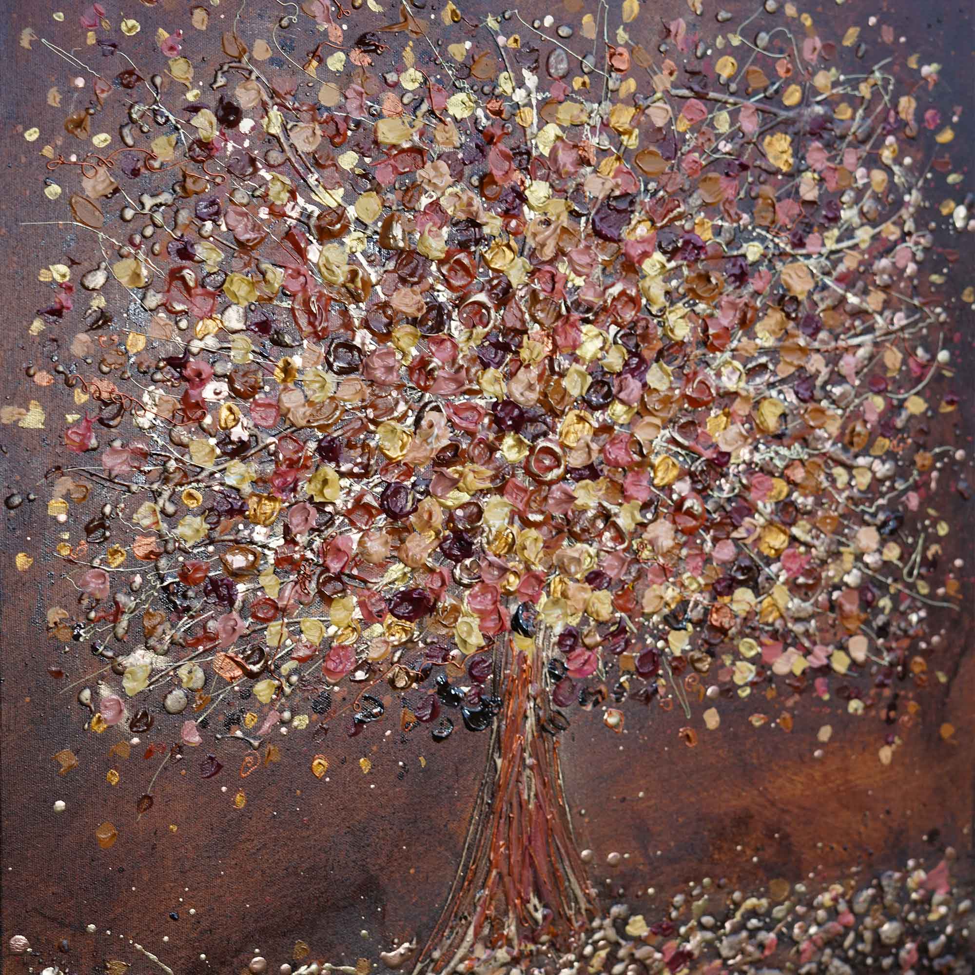 "Golden Petal Tree" - Original Painting