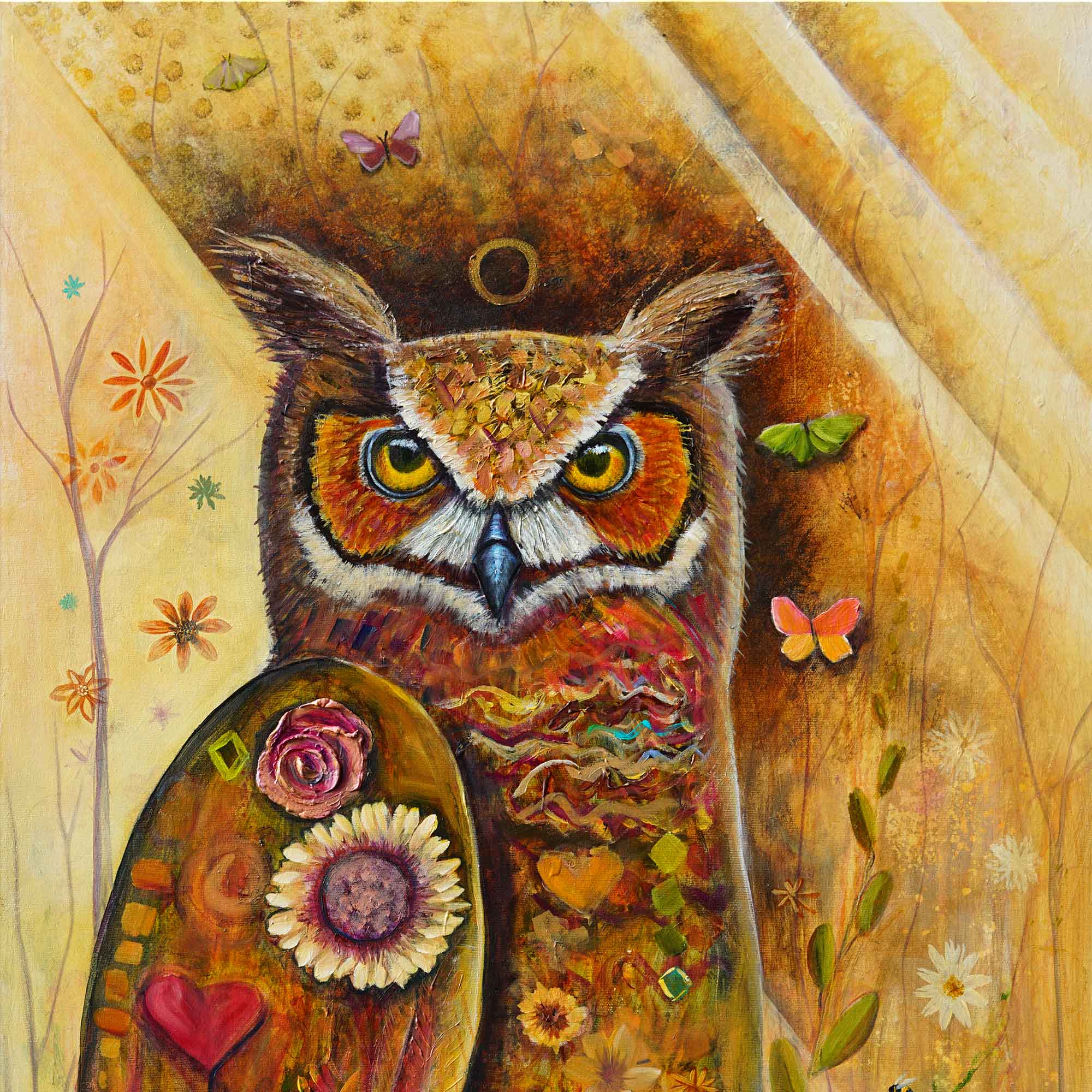 “Guardian of Wild Light” - Original Oil mixed media Painting