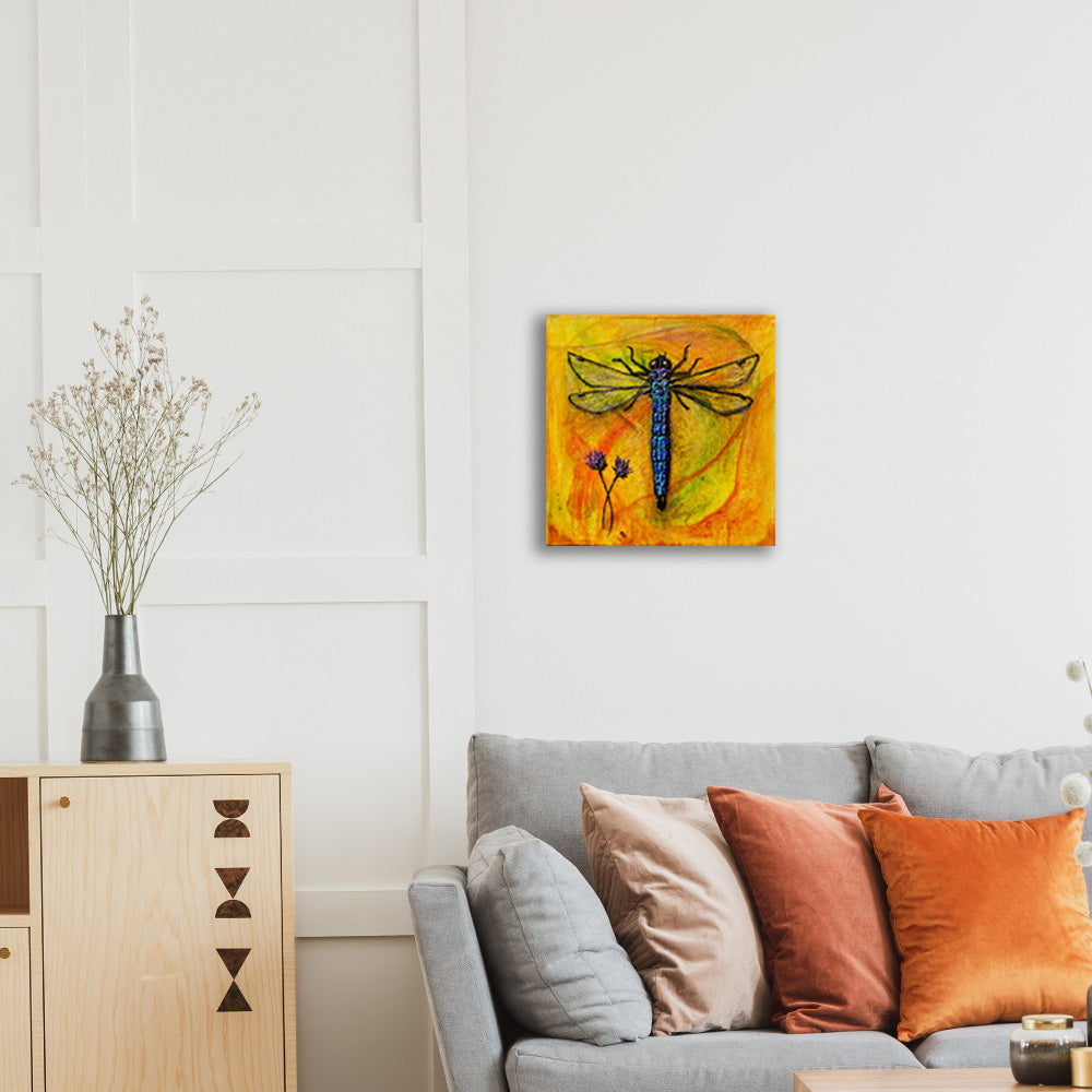 "Azure Wings" - Original Painting - Dragonfly