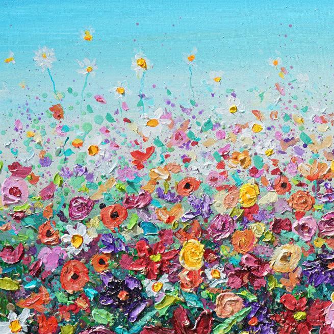 Bloom of Flowers color detail - Amanda Dagg's acrylic painting
