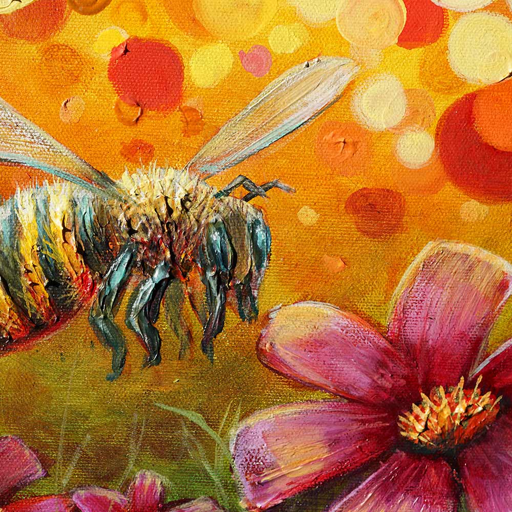 Blooming Waltz texture detail - Delicate purple flower petals in oil painting