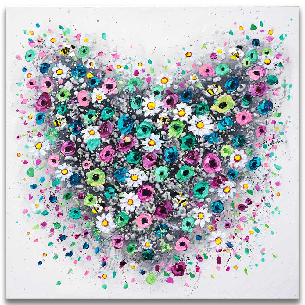 Blossoming Whirlwind - Amanda Dagg's floral heart painting