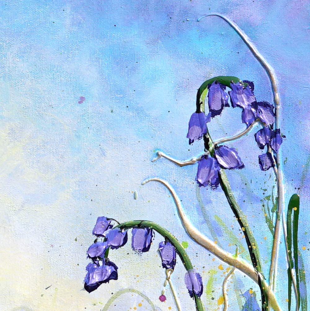 Bluebell Dance atmospheric detail - Textured impasto - Amanda Dagg's painting