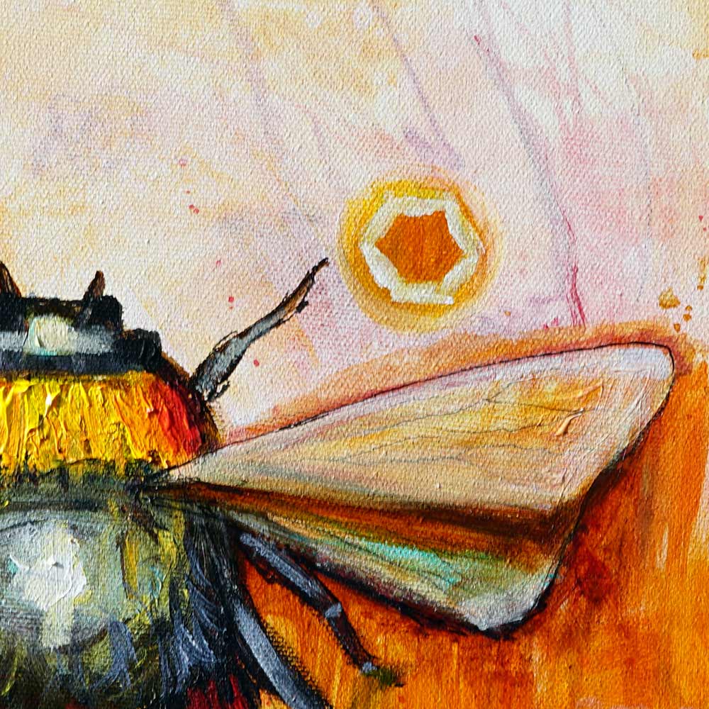 Close up detail of Bumble Bee Painting