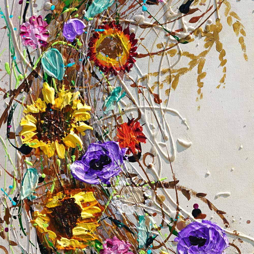Circle of Happiness close-up: Amanda Dagg's impasto technique brings joy to life.