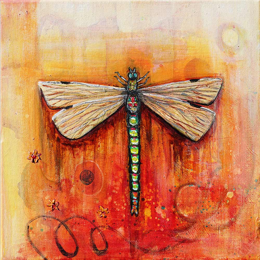 Dragonfly Original Painting vibrant