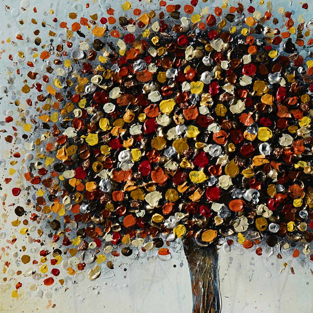 Raised paint dots tree texture