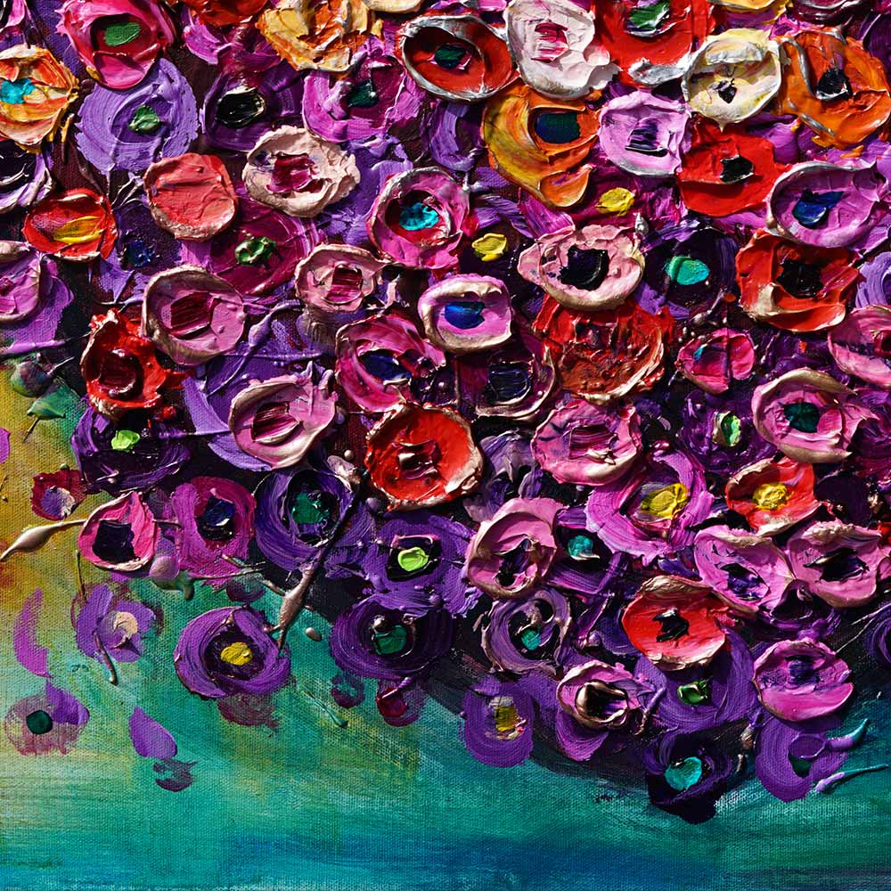 "Heart's Garden" - Original Painting - texture