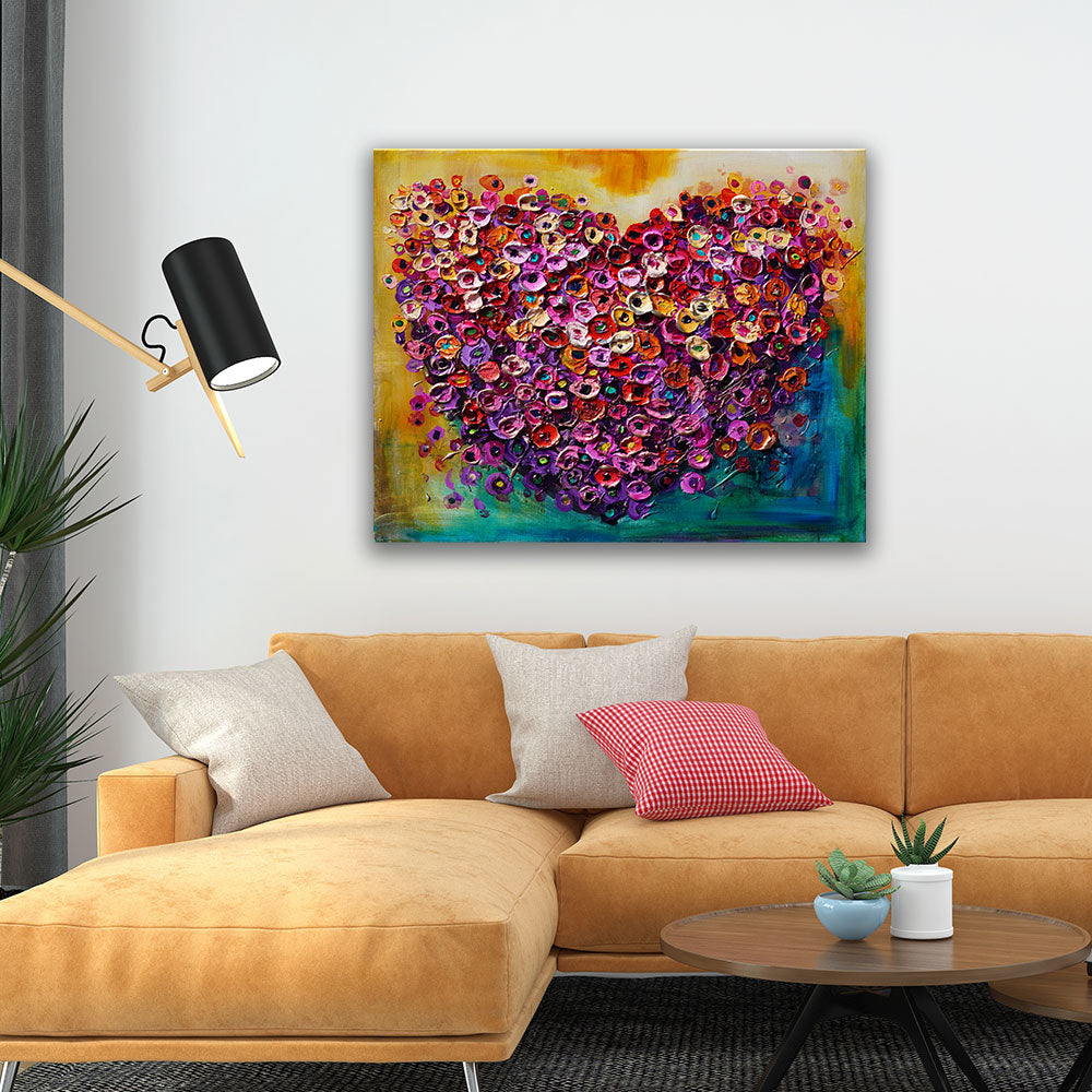 "Heart's Garden" - Original Painting - room view