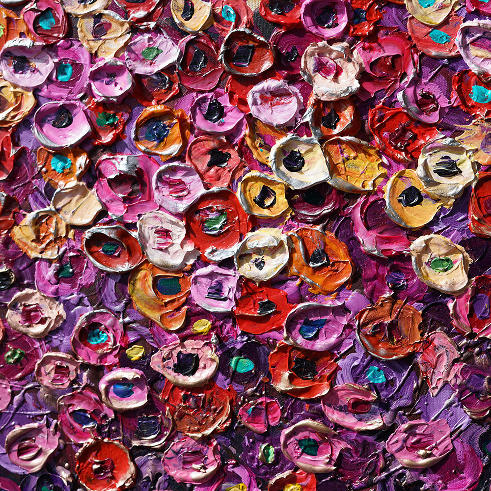 flowers heart "Heart's Garden" - Original Painting