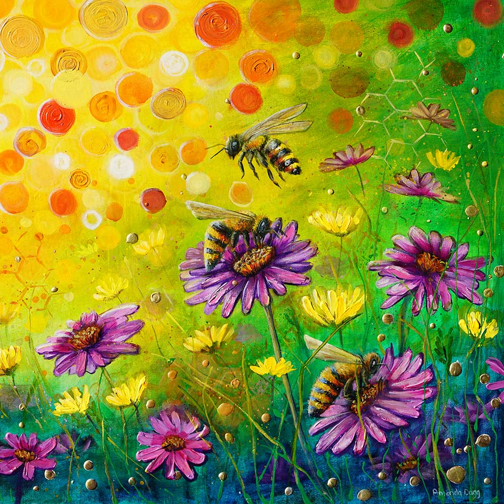 Floral composition with bees