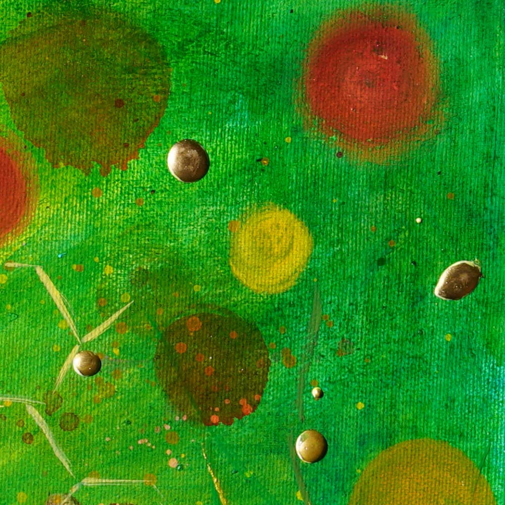 Golden droplets in bee painting