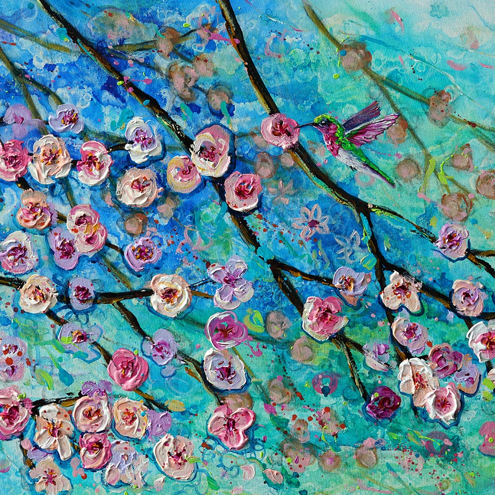 Hummingbird Blossom Dance close up