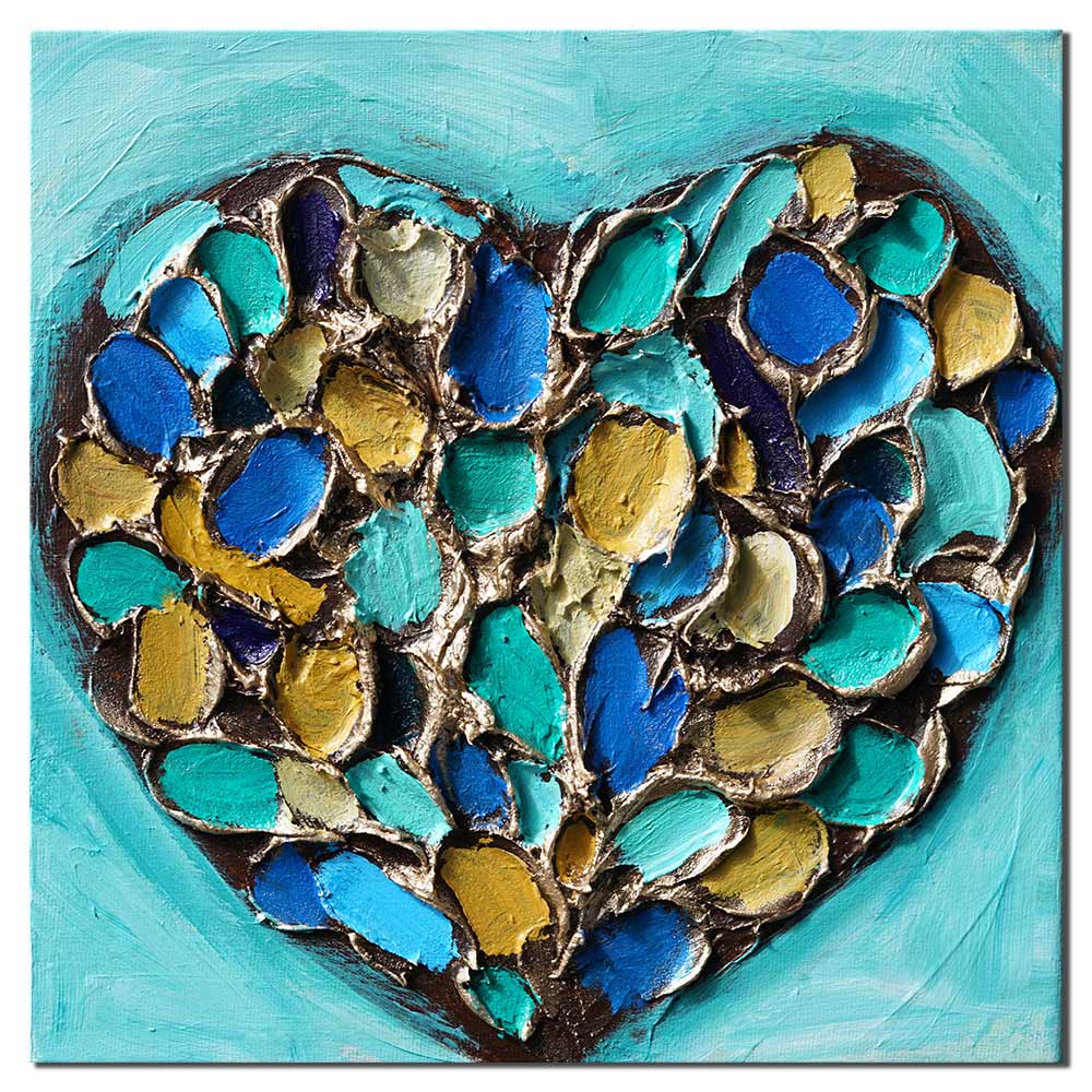 "Mosaic Heart" - Original 10x10" Acrylic Painting by Amanda Dagg