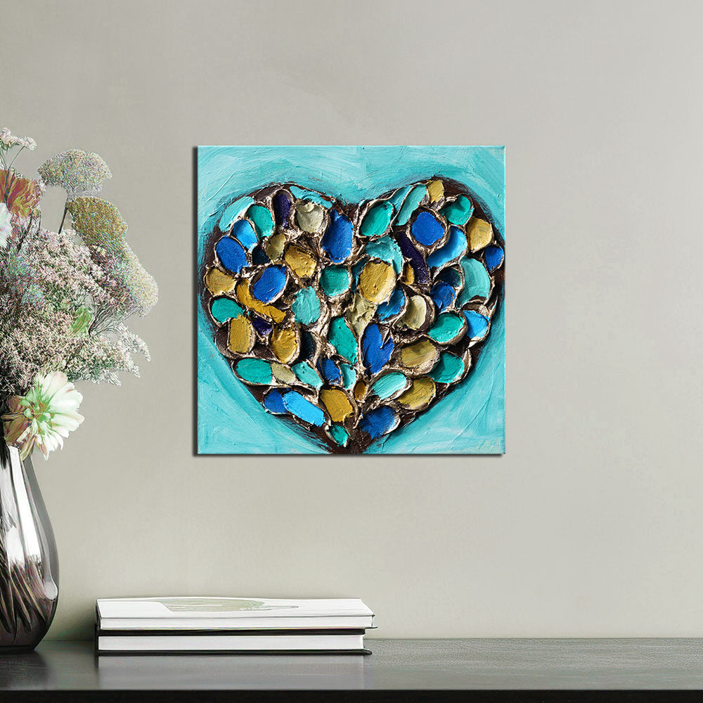 "Mosaic Heart" - Original 10x10" Acrylic Painting by Amanda Dagg