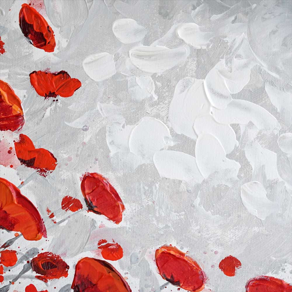 Poppy texture in grey painting