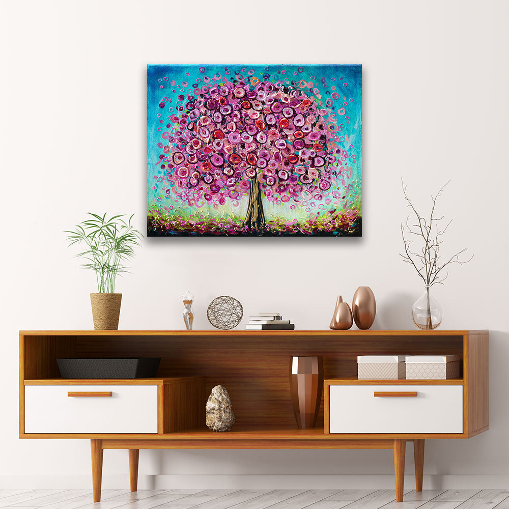 Sakura Tree Painting in room