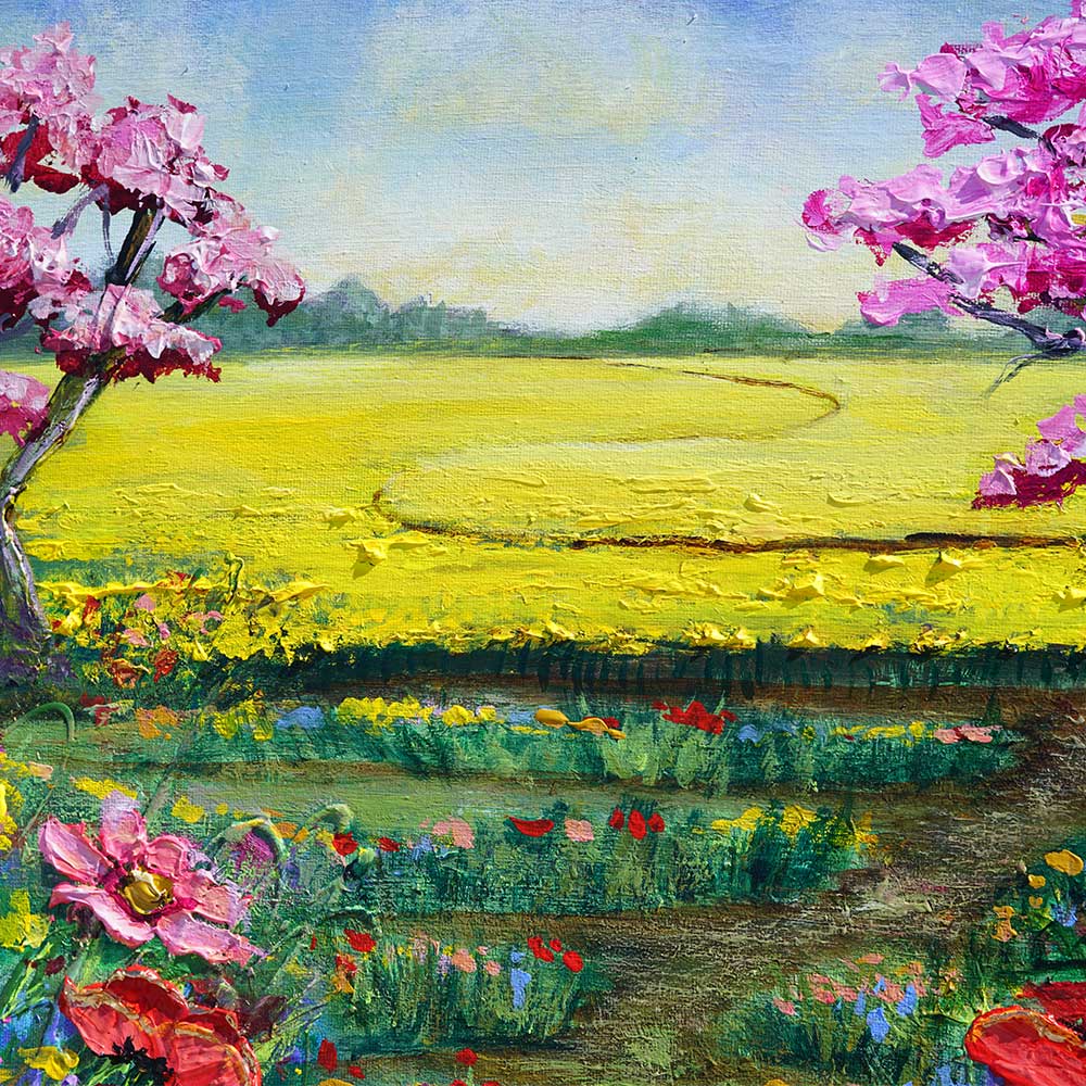 Textured rapeseed field detail