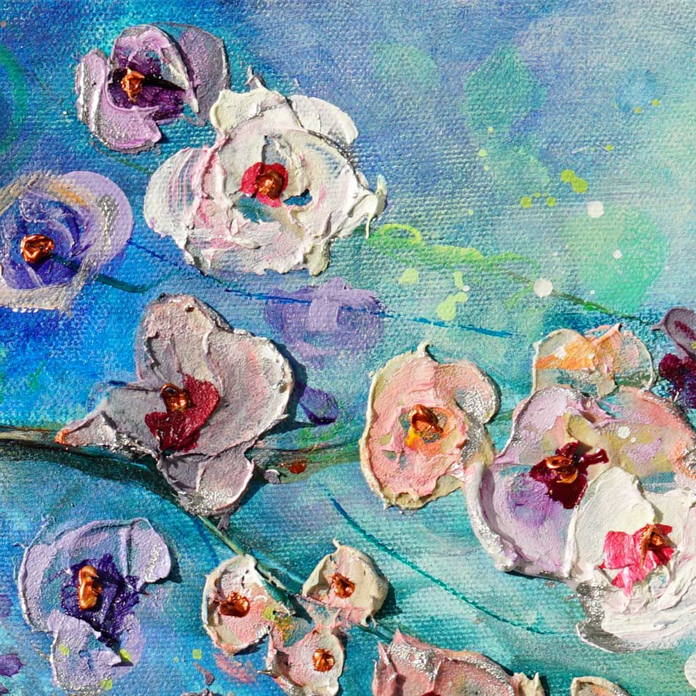 Spring Wish close up Cherry Blossom Acrylic Painting by Amanda Dagg