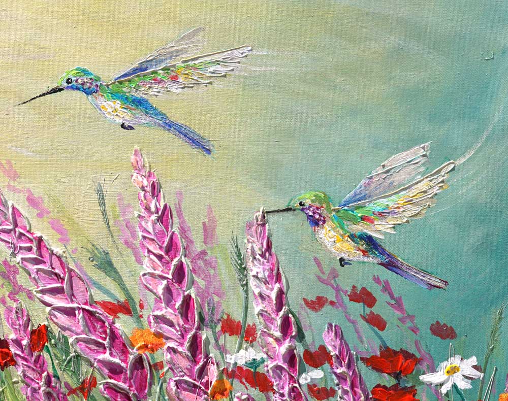 Textured hummingbird detail