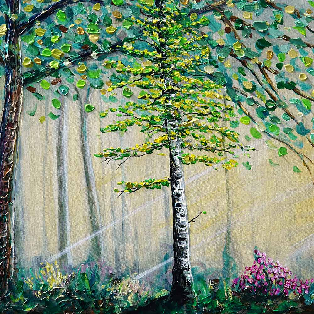 Sunbeams in the Forest aspen tree