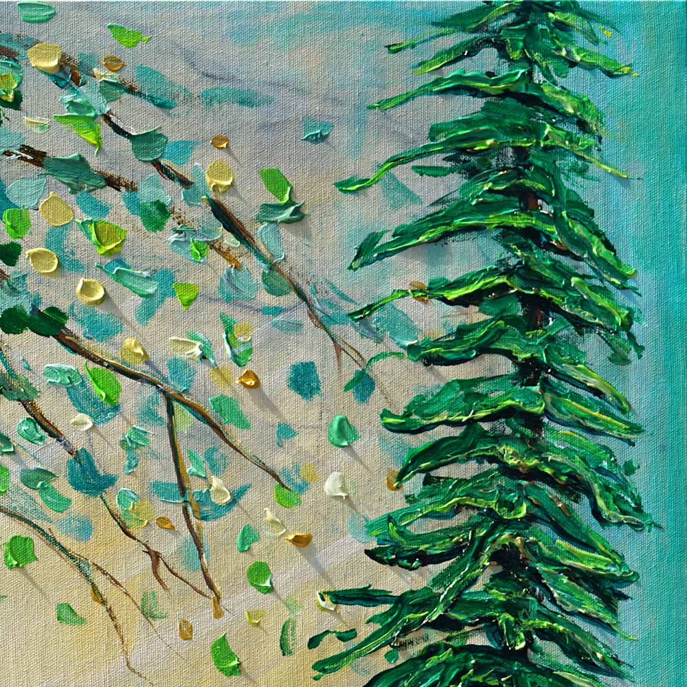 Sunbeams in the Forest close up detail