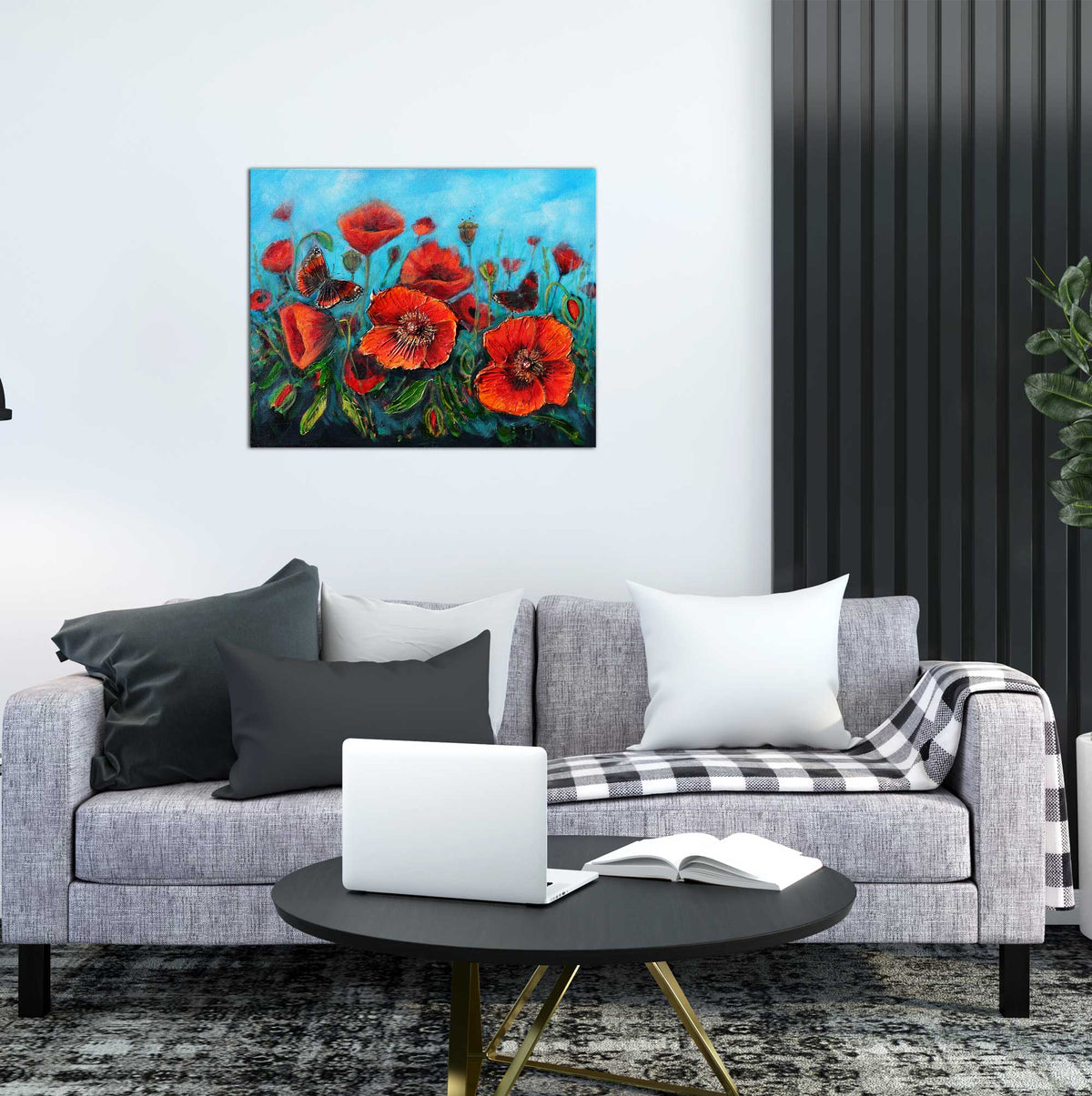 Scarlet Poppies | Original Oil Mixed Media Painting