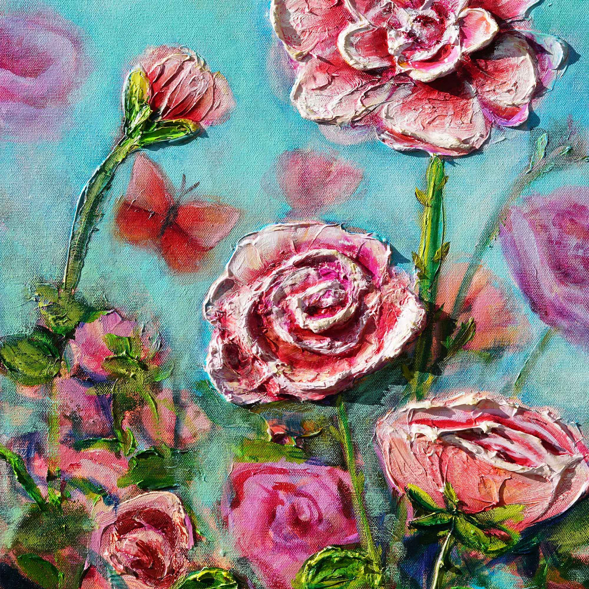 Rose Garden | Original Oil Mixed Media Painting