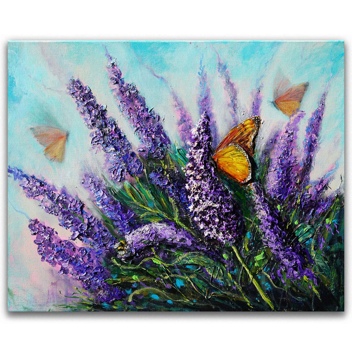 Lavender Wings original lavender and butterfly painting by Amanda Dagg