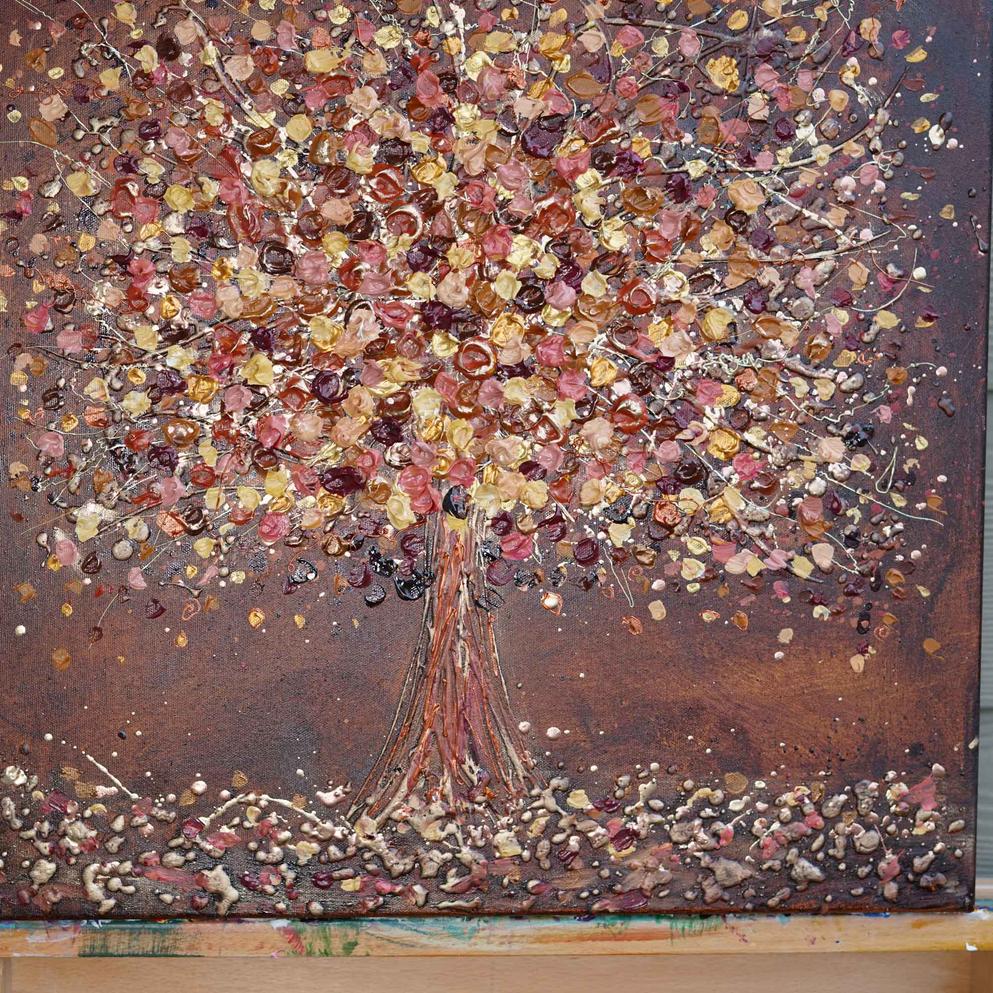 "Golden Petal Tree" - Original Painting