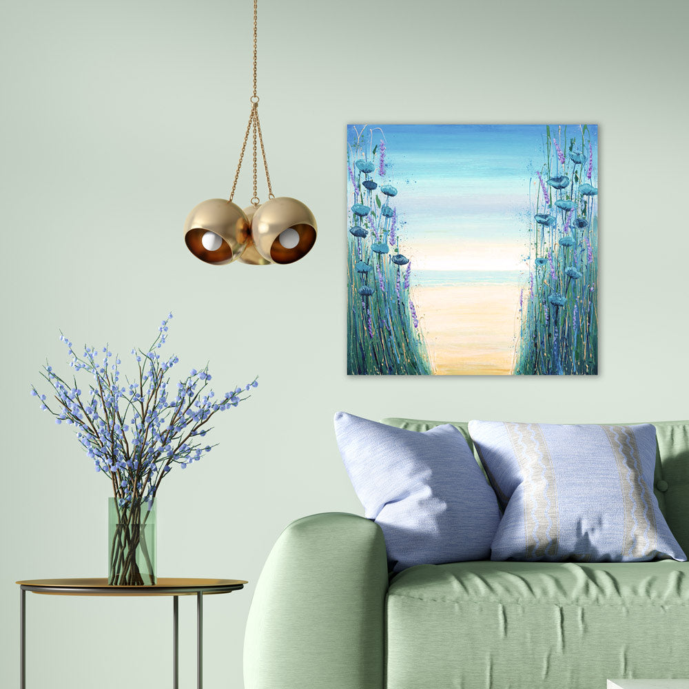 Beach Flowers artwork in sage green area - Bringing seaside charm to home interiors - 2221