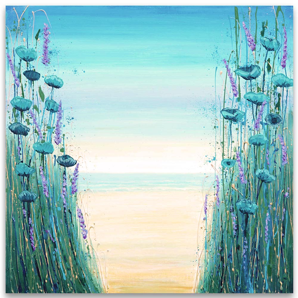 Beach Flowers original acrylic painting by Amanda Dagg - Vibrant coastal flora on canvas - 2221