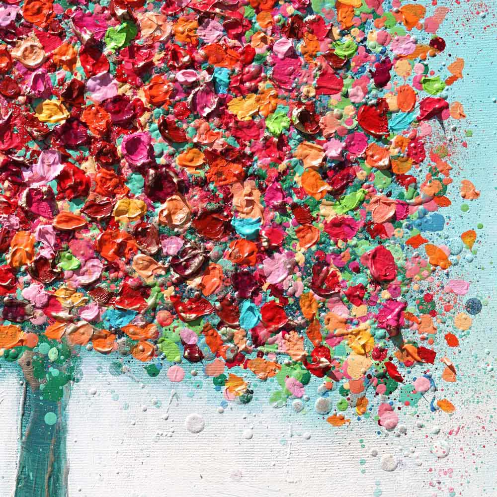 Beautiful Blossom close-up - Bold colors and textures in Amanda Dagg's acrylic painting capturing nature's harmony