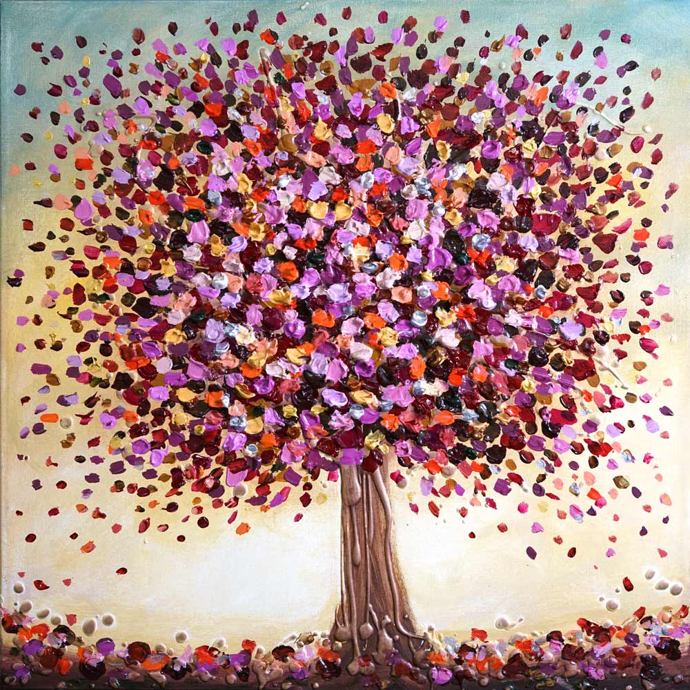 Blossoming Benevolence by Amanda Dagg - Textured acrylic painting