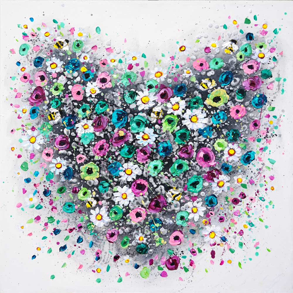 Blossoming Whirlwind by Amanda Dagg - Vibrant acrylic painting of flowers