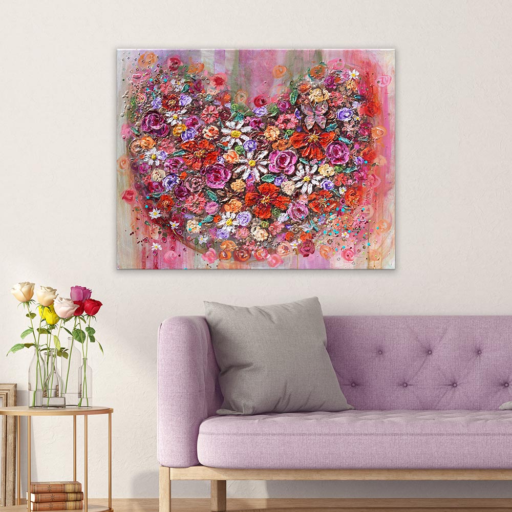 Butterfly Heart painting hanging