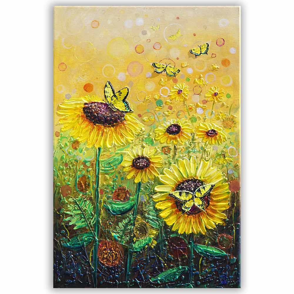 Dancing Swallowtails among Sunflowers: Amanda Dagg's acrylic art