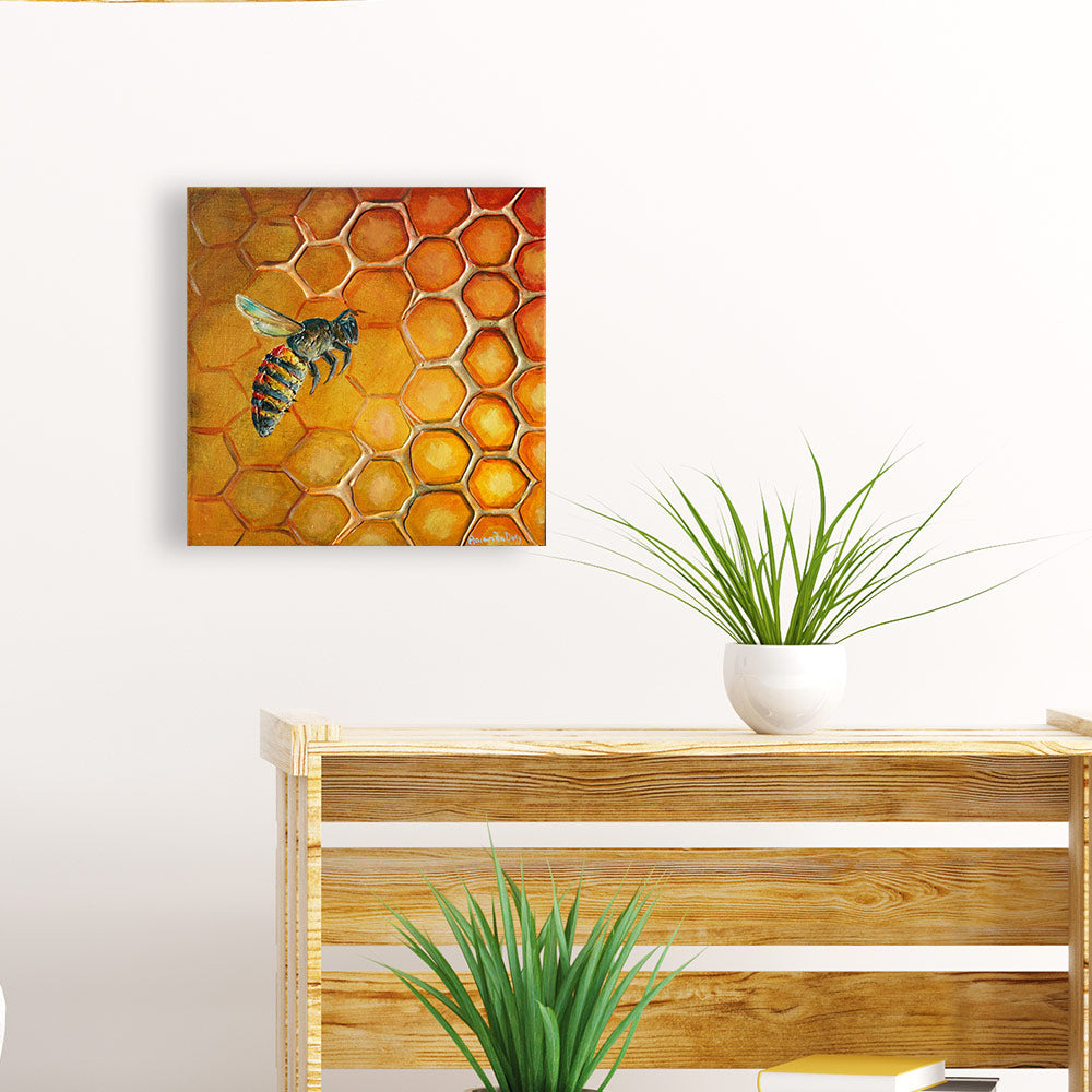 Honeycomb art enhancing dining space