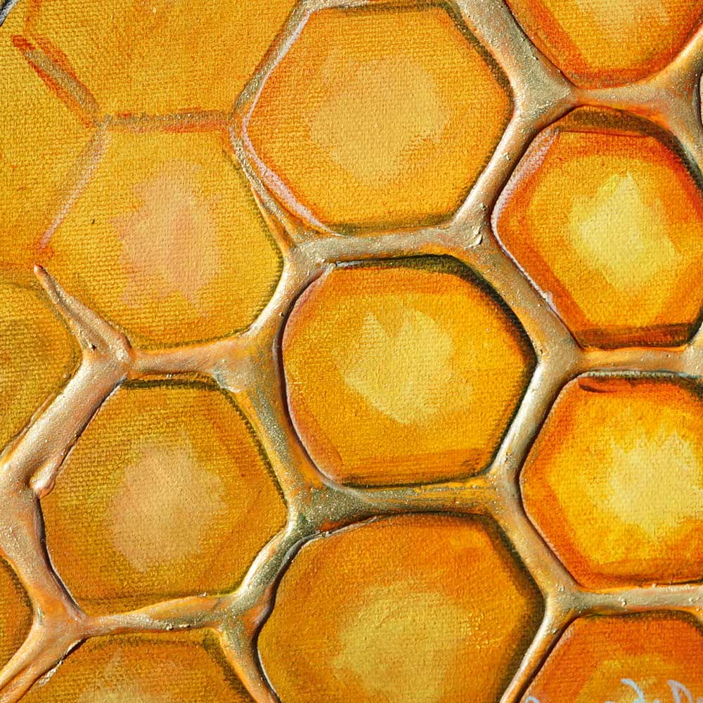 Golden honeycomb intricate detail