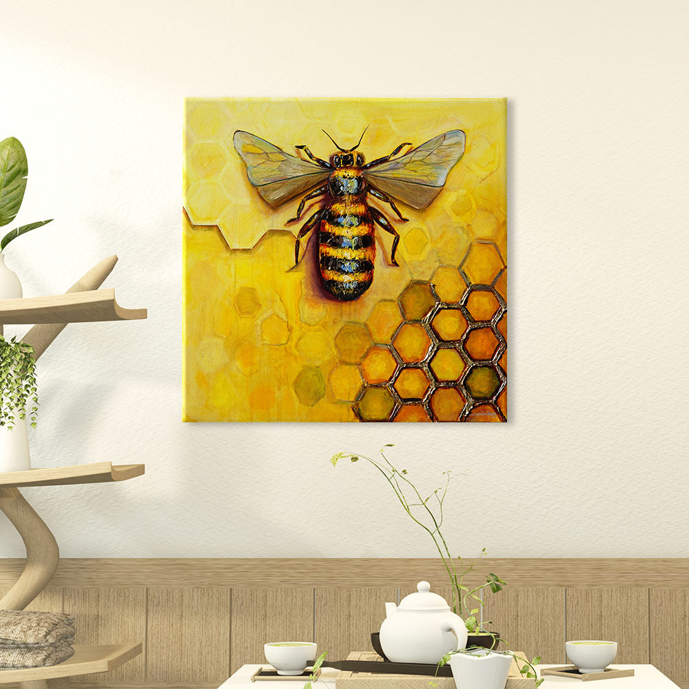 Honeycomb’s Architect Original Oil Painting in room