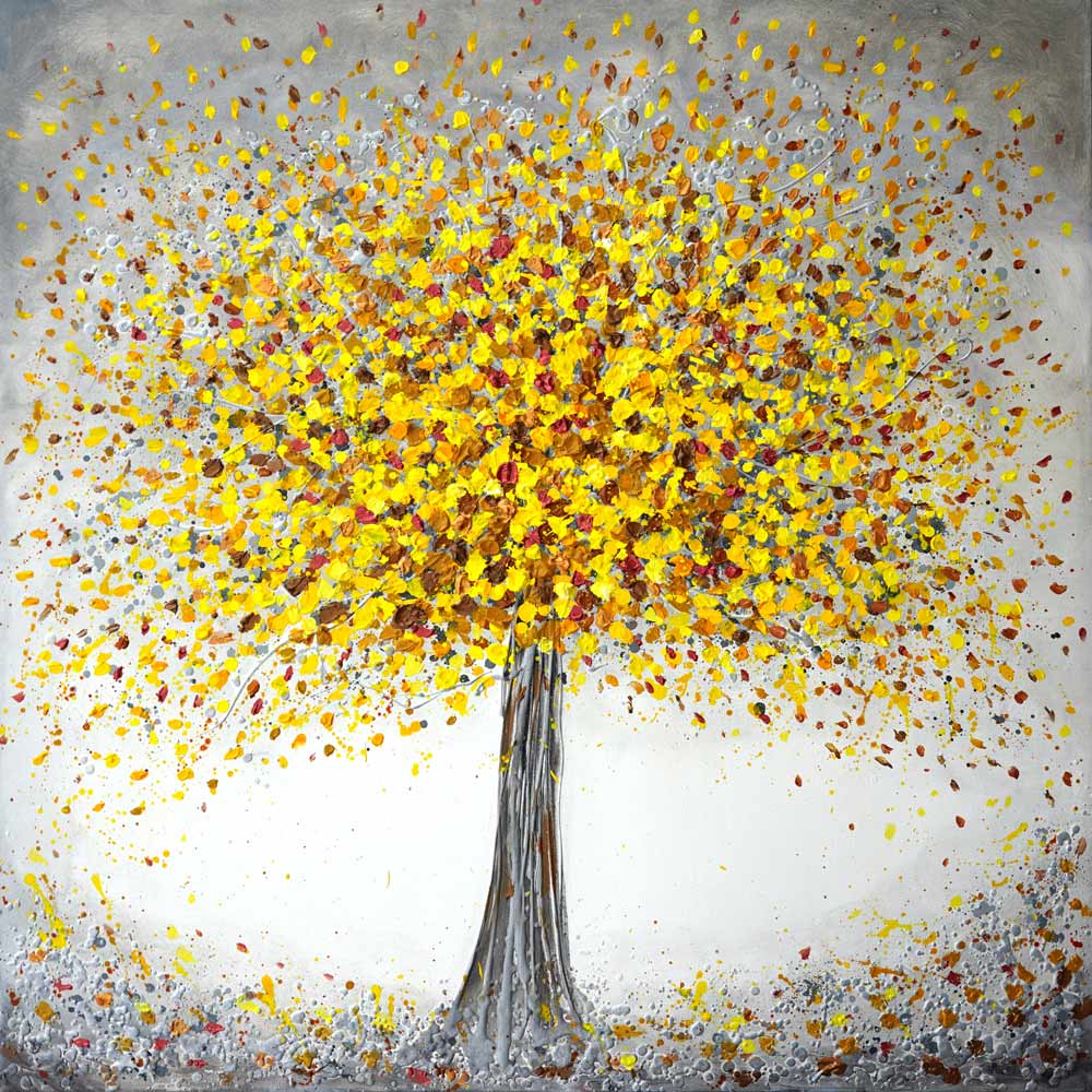 Jubilant Yellow Tree original painting