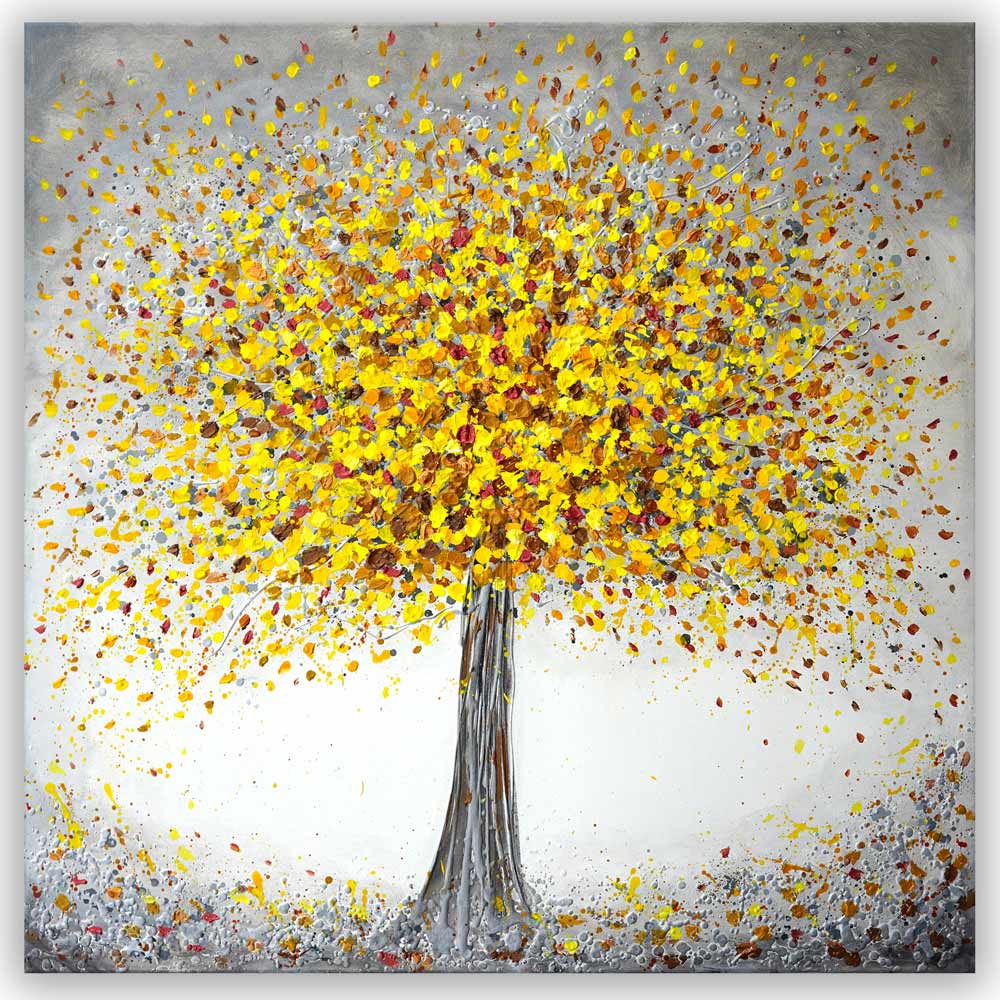 Jubilant Yellow Tree textured artwork