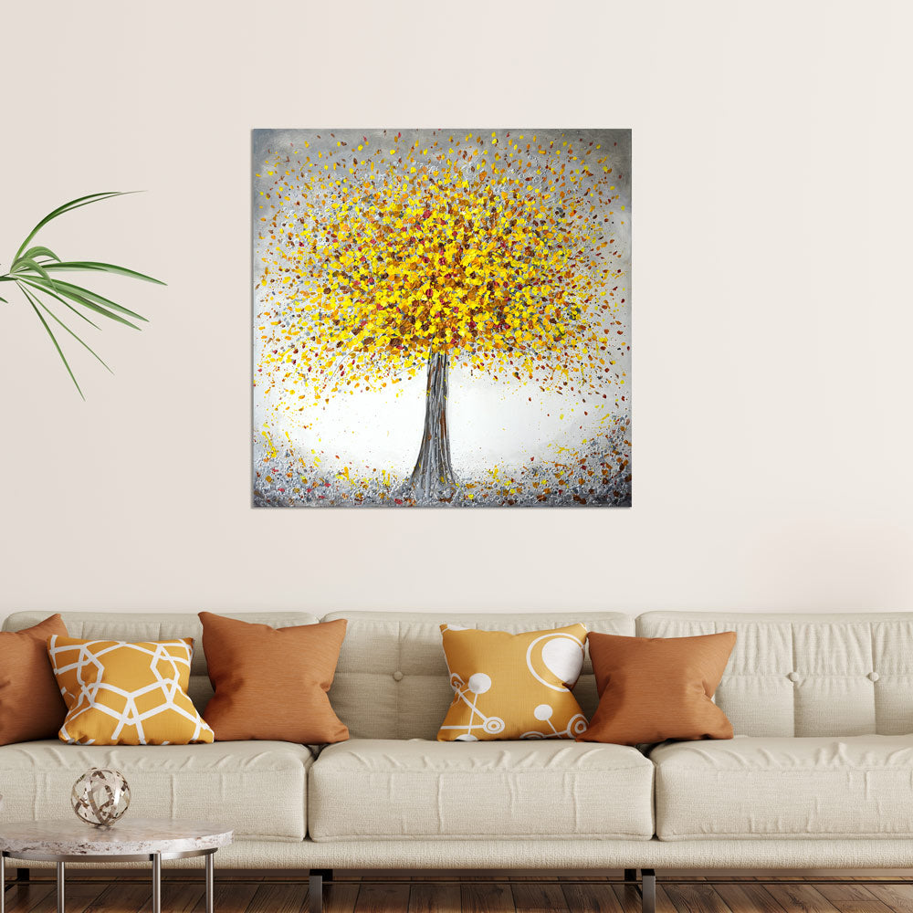 Jubilant Yellow Tree hanging in room